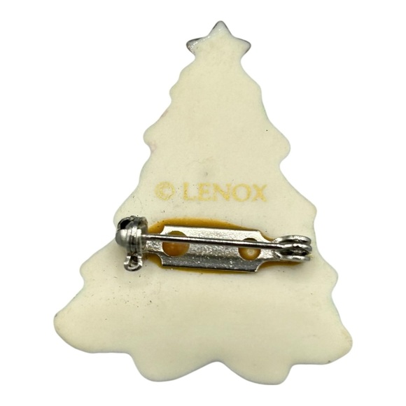 Lenox Porcelain Christmas Tree Brooch w/ Box - Picture 3 of 12